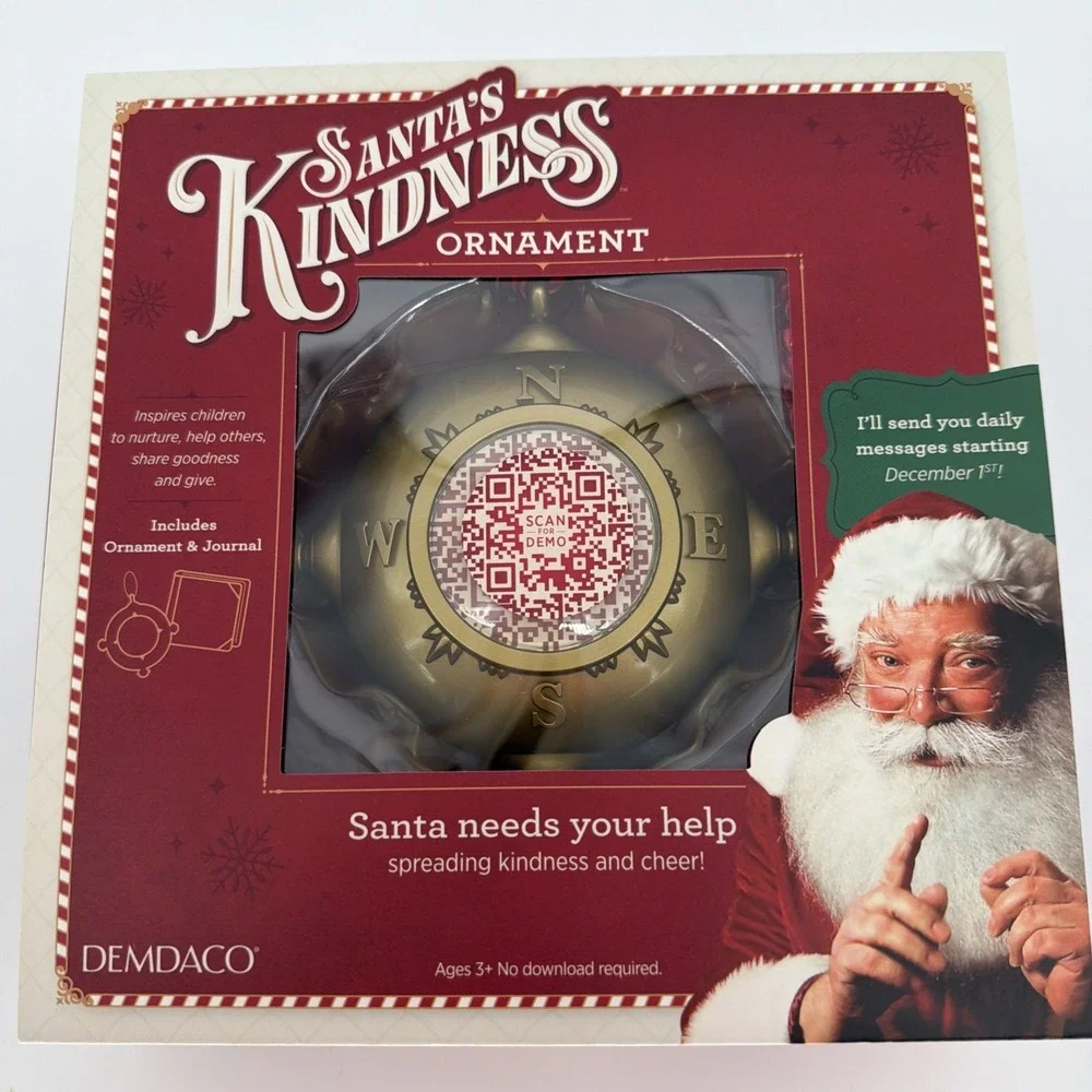 Demdaco Santa's Kindness Interactive Christmas Ornament & Journal NEW